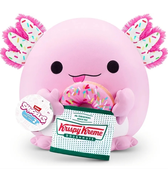 Zuru Snackles Abbie Krispy Kreme Donuts Axolotl Plush Squishy NWT - Picture 9 of 9